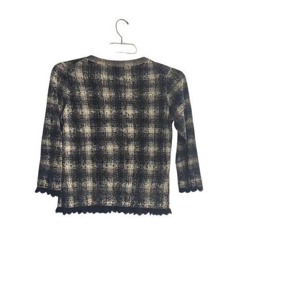 W by WORTH Women’s Black‎ And White Sweater Cardigan Shrug Size Small Button Up - Picture 2 of 6